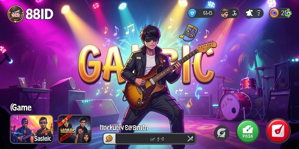 Screenshot gameplay 88ID yang menunjukkan fitur karaoke dan interaksi pengguna.