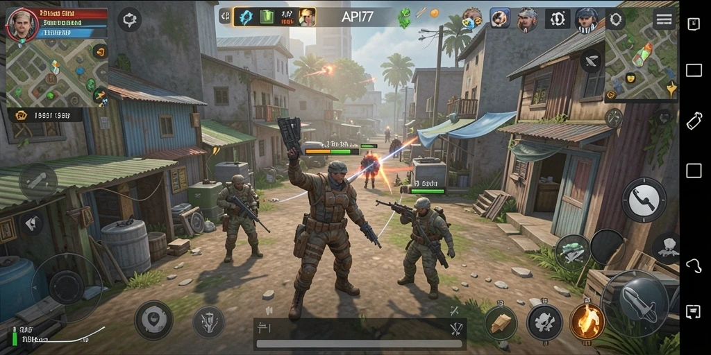 Tampilan screenshot gameplay menunjukkan pertempuran strategis yang mendebarkan.