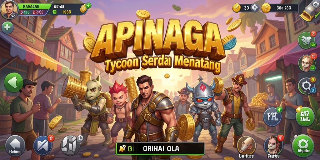 Tampilan gameplay APINAGA yang menarik dan strategis.