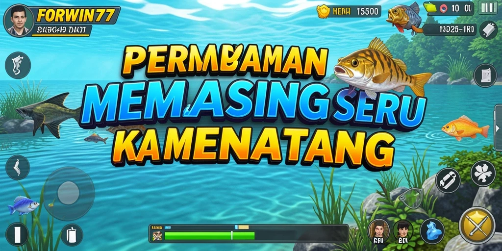 Tampilan gameplay yang menarik dari FORWIN77 saat menangkap ikan.