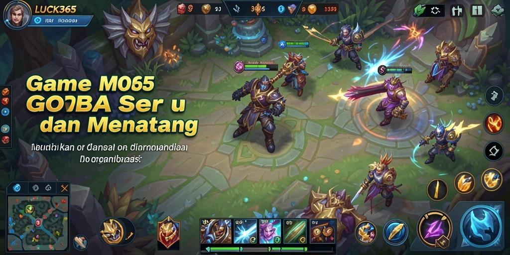 Tangkapan layar gameplay seru di LUCK365 dengan pertarungan MOBA yang intens.