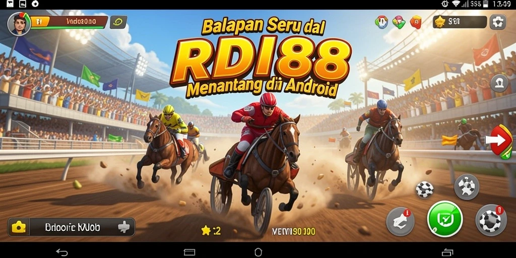 Gameplay seru dan menegangkan dalam RDI88 menunjukkan mobil balap dan trek.