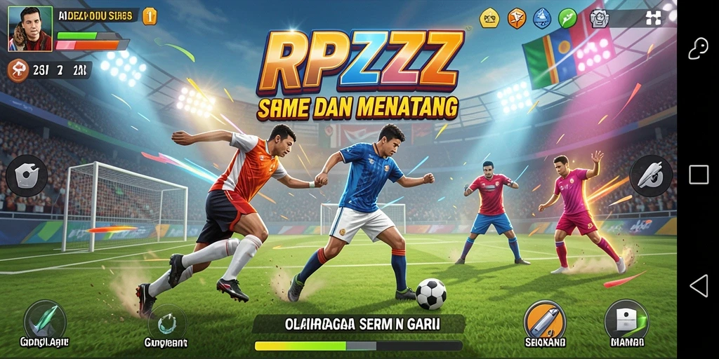 Screenshot menunjukkan aksi intens dalam game olahraga RPZZZ.